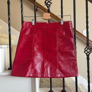 Forever 21 red faux leather skirt